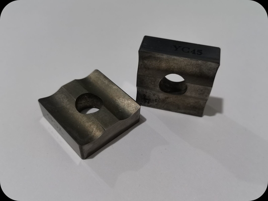 YC45 Carbide Mining Inserts Silver Color CNC Cutting Blade For Cast Steel